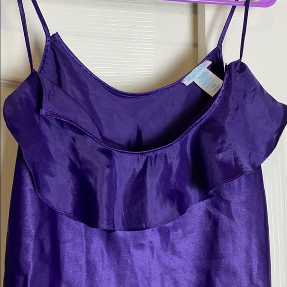 VINTAGE PURPLE SATIN SLIP LINGERIE DRESS - Picture 2 of 4